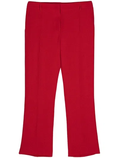 Valentino Crepe Tailored Trousers In Red