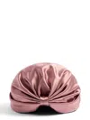 Valentino Wrap-around Silk Turban With Voluminous Effect In Beige And Gold