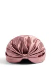 Valentino Wrap-around Silk Turban With Voluminous Effect In Beige And Gold In Gold