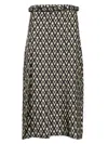 Valentino Belted Pleated Printed Silk-twill Midi Skirt