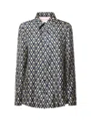 Valentino Toute La V Twill Shirt In Green