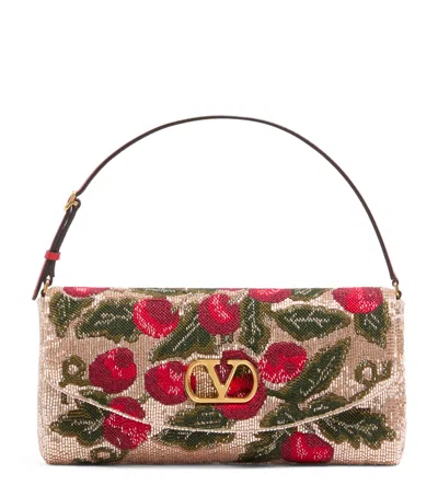 Valentino Garavani Silk Vain Cherry Clutch Bag