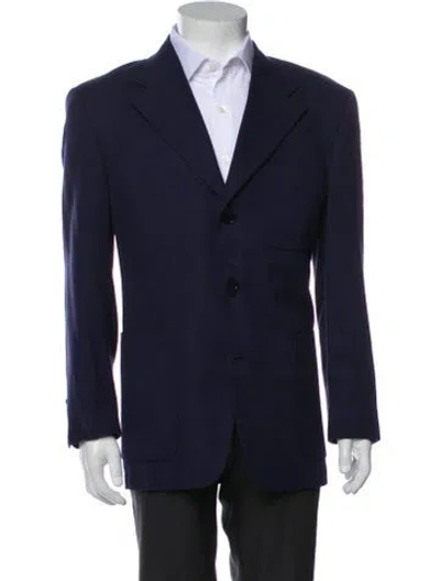 Pre-owned Valentino Silk  Blazer In Blue