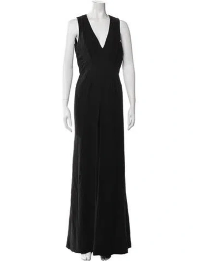 Pre-owned Valentino Silk V-neck Jumpsuit In Blue