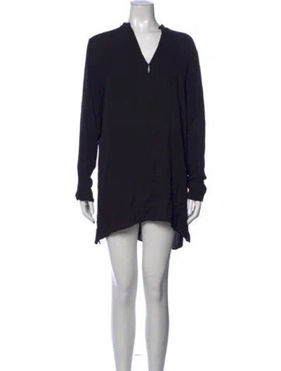 Pre-owned Valentino Silk V-neck Tunic In Black
