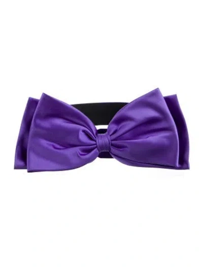 Pre-owned Valentino Garavani Silk Waist Belt In Purple