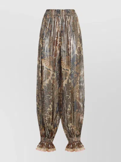VALENTINO SILK WIDE LEG PANTS