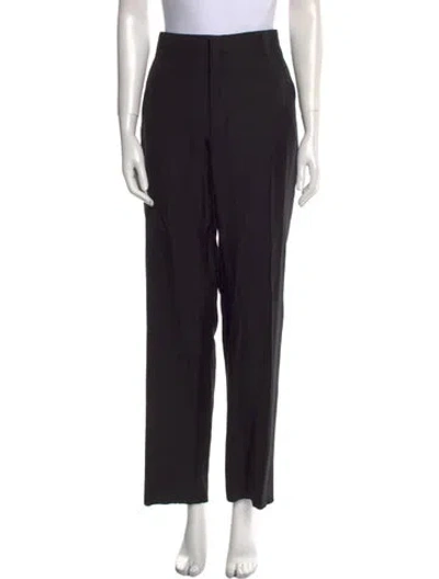 Pre-owned Valentino Silk Wide Leg Pants In Black