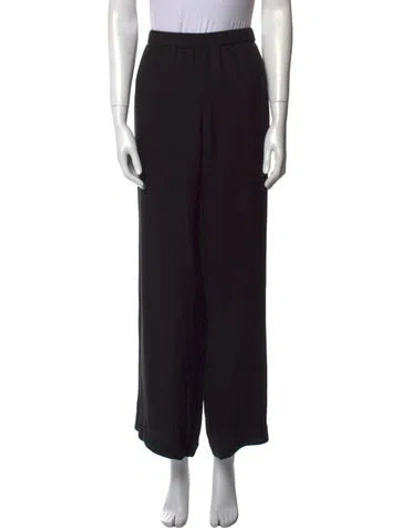 Pre-owned Valentino Silk Wide Leg Pants In Black
