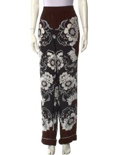 Pre-owned Valentino Silk Wide Leg Pants In Black