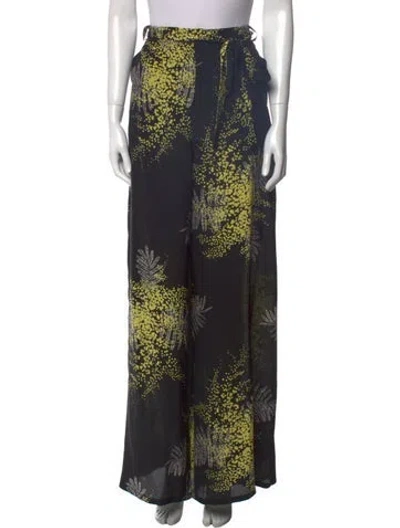 Pre-owned Valentino Silk Wide Leg Pants In Black