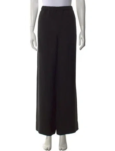Pre-owned Valentino Silk Wide Leg Pants In Black