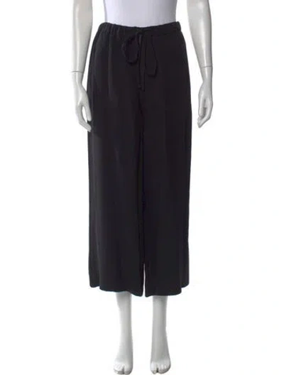 Pre-owned Valentino Silk Wide Leg Pants In Black