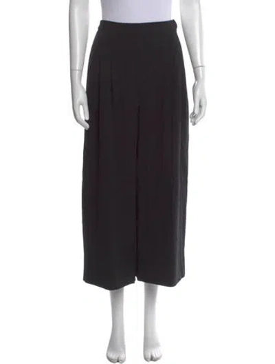 Pre-owned Valentino Silk Wide Leg Pants In Black