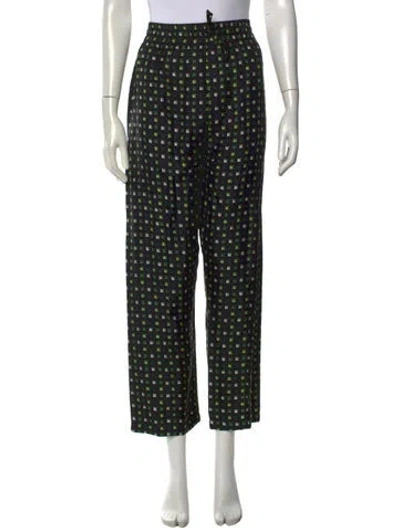 Pre-owned Valentino Silk Wide Leg Pants In Black