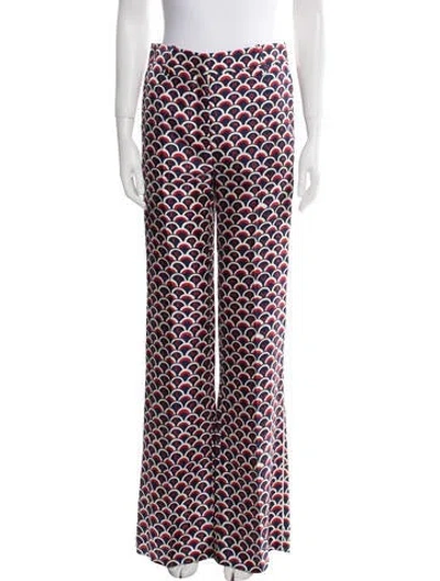 Pre-owned Valentino Silk Wide Leg Pants In Blue