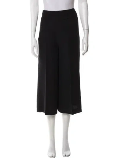 Pre-owned Valentino Silk Wide Leg Pants In Gray