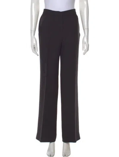 Pre-owned Valentino Silk Wide Leg Pants In Gray