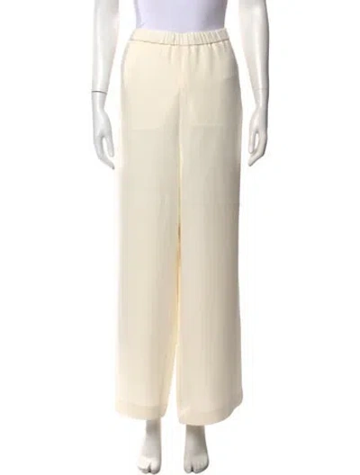 Pre-owned Valentino Silk Wide Leg Pants In Neutral