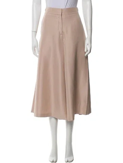 Pre-owned Valentino Silk Wide Leg Pants In Pink