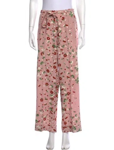 Pre-owned Valentino Silk Wide Leg Pants In Pink