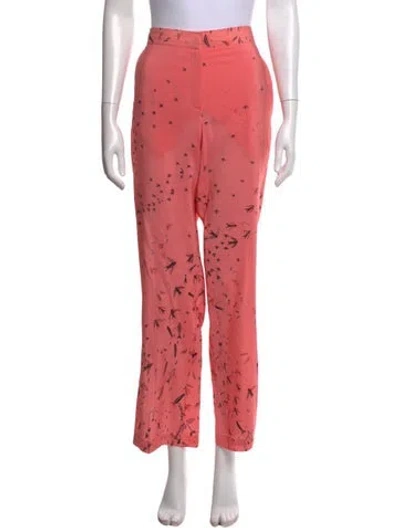 Pre-owned Valentino Silk Wide Leg Pants In Pink