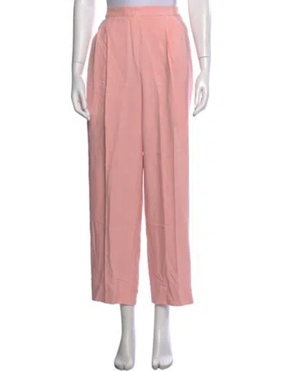 Pre-owned Valentino Silk Wide Leg Pants In Pink