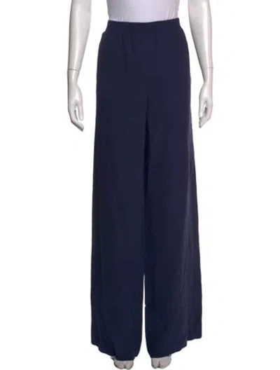 Pre-owned Valentino Silk Wide Leg Pants W/ Tags In Blue