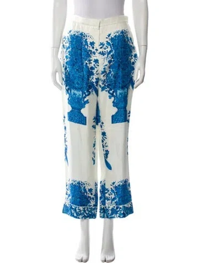 Pre-owned Valentino Silk Wide Leg Pants W/ Tags In Neutral