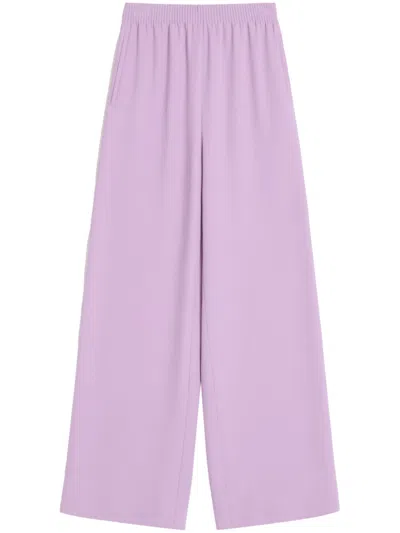 Valentino Silk Wide-leg Trousers In Purple