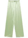 Valentino Silk Wide-leg Trousers In Green