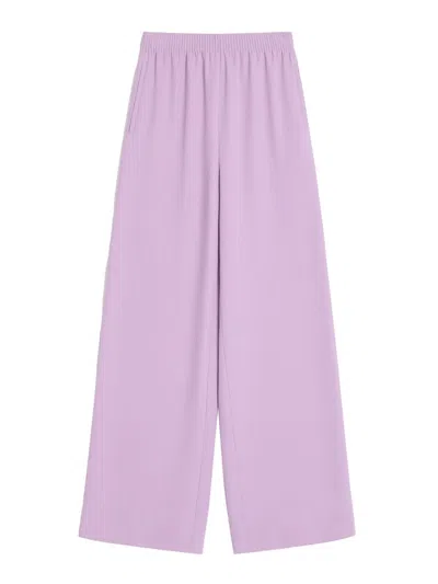 Valentino Silk Wide-leg Trousers In Purple