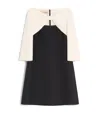 Valentino Garavani Crepe Couture Short Dress With Bow And Contrasting Sleeves Clothing In Black