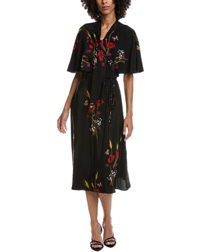 Pre-owned Valentino Silk Wrap Dress (authentic Pre-loved) In Black