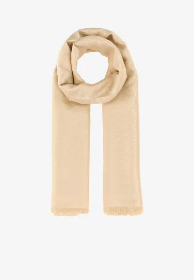 Valentino Garavani Silk-blend Fringed Scarf In White
