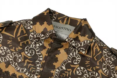 Valentino Silk-blend Jacquard Coat In Brown