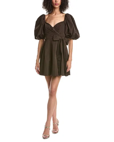 Valentino Silk-blend Mini Dress In Brown