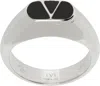 Valentino Vlogo Signature Ring In P0n Palladium/nero