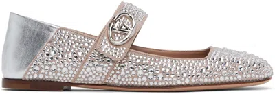 Valentino Garavani Woman Ballet Flats Silver Size 8 Leather