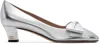 Valentino 45mm Bowow Leather Pumps In S13 Silver