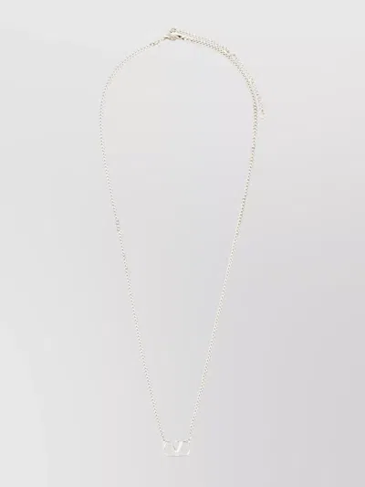 Valentino Garavani Silver Chain Link Necklace Design In Neutral