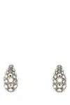 Valentino Mini Embellished Metal Earrings In Silver