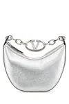 Valentino Silver Leather Mini Hobo Vlogo Moon Handbag