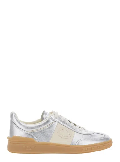Valentino Garavani Valentino Upvillage Leather Sneaker In Silver