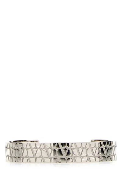 Valentino Garavani Men Silver Metal Vlogo Bracelet