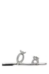 Valentino Chain 1967 Crystal Embellished Sandals In Silver