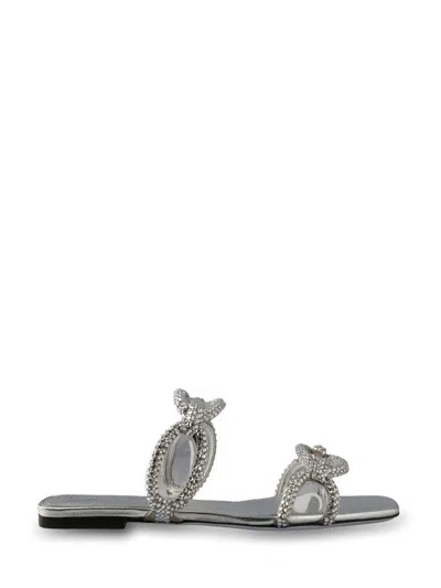Valentino Garavani Silver Rhinestones  Chain 1967 Slippers