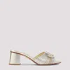 Valentino Sandalo Slide Vlogo Signature Gold In Silver
