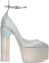 Valentino Silver Tan-go Platform Heels In S13 Silver