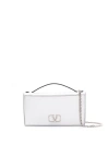 VALENTINO GARAVANI SILVER-TONE VLOGO SIGNATURE LEATHER TOP-HANDLE BAG